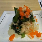 俺の魚を食ってみろ!! - 菜の花とズワイ蟹のお浸し。繊細な味わいで春を感じるね～♪