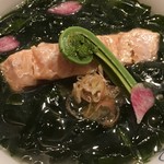 饗 くろ喜 - 桜マスとわかめの塩そば アップ（1,500円）※限定 わかめそば2018第4弾 2018.3