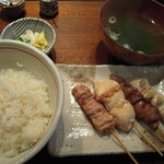 Kushiyaki Teki - 最初に登場したくし焼き定食の未完成（４本）