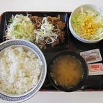 吉野家 - 牛カルビ生姜定食大盛(740円)