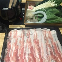 瓢嘻 京橋店 - ランチの出汁しゃぶ定食　締めに手打ち蕎麦がつきます　拍子抜けするほど少なく見えましたが案外ボリュームがありました