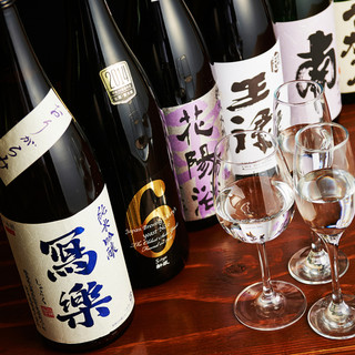 肉寿司に合わせた日本酒をご用意。