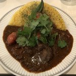 カレーの店 マボロシ - 【2018.3.19】鶏レバーとトマト 大盛り¥1000