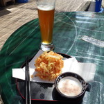 大吉屋 - 桜エビのかき揚げと地ビール
