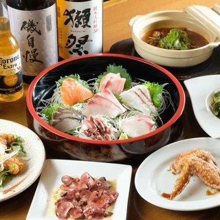 3時間飲み放題付 宴会コース 刺盛 鶏唐揚げ 炊き込みご飯など 全6品 呑処 ひろし櫻 旧店名 呑処ひろし 中野 居酒屋 食べログ