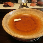 比良山荘 - 天然スッポンの旨味が凝縮した黄金色した出汁