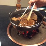和田金 - 寿き焼き中 いい焼き加減