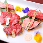 Assortment of 5 types of Japanese black beef