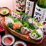 目黒のひもの屋 - 【4月歓送迎会限定】3H飲み放題!岩牡蠣や刺身、和牛すき焼き又ｱﾝｺｳ鍋9品6,300円⇒５，８００円コース