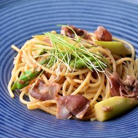 富山湾内産 蛍烏賊と南信州産 グリーンアスパラ スパゲッティ