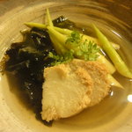 姫竹とワカメの煮びたし