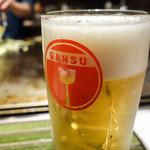 Hiroshima Ryuu Okonomiyaki Teppan Ryouri Gansu - 生ビール（中）