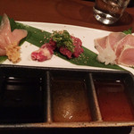 やきとり 功 - 鳥刺し盛り合わせ