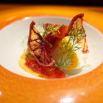 TACUBO - リコッタリーズと生クリームを合わせたものにブラッドオレンジ