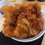 かつや - チキンカツとから揚げの合い盛り丼