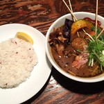 スープカリー スアゲ プラス - パリパリ知床鶏の野菜カレー 1150円 ライスM