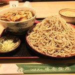 味奈登庵 - 肉南蛮そば 大盛り 別盛り＋揚げ玉＋玉子♡  