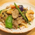 豚肉と色々野菜のジンジャーソース炒め