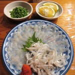 魚虎 - 活)トラフグ刺 1800円