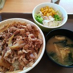 すき家 - 牛丼大盛サラダセット 630円