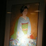 カウンター席の前に掛けてあります。