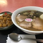 マルモ食堂 - 会津ラーメン 半カレー