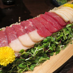 古閑牧場の極上馬刺し三種