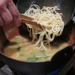 銀座 あまくさ 青山外苑 - 残ったスープにちゃんぽん麺を入れて最後の〆を