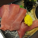 葱や木曽 - ヨコワ造り(黒板メニュー)