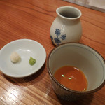 手打そば 菊谷 - 薬味、汁