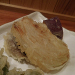 手打そば 菊谷 - 椎茸、玉葱、紅はるか