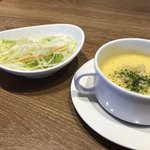 カメダ珈琲 - スープ&サラダセット