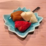 うを徳 - 水菓子（紅ほっぺ + ピーチパイン + あんぽ柿）