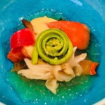 祇園もりわき - みる貝、赤貝の酢味噌和え ジェルがけ