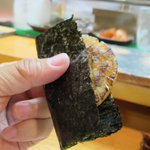 日本橋橘町　都寿司 - 平貝の磯辺焼き