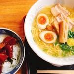 ラーメン河 - ラーメンまぐろ丼セット♡