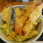 長寿饂飩　つるかめ - 海老天ぶっかけ980円