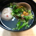 かず味家 - 沖しじみと海老しんじょの椀物