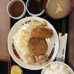 鳥良商店 - ミックスフライ定食790円