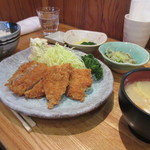 とんかつ・和食 丹 - ヒレ、アジフライ定食