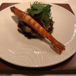 カーサ・デル・チーボ - 才巻海老､鮑､蛸とRiso nero venereのインサラータ