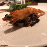 カーサ・デル・チーボ - 才巻海老､鮑､蛸とRiso nero venereのインサラータ