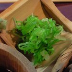 おでん め組 - 【'11/06/22撮影】本日の定食 1050円 の冷たい蕎麦のネギ、ワサビ