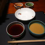 佐賀牛 季楽 銀座  - せいろ蒸しのセット（ポン酢と胡麻ダレ）