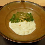 神保町 傳 - 湯葉と茄子、オクラ