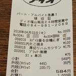 ディオ - レシート(2018.04.03)