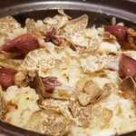 馳走 啐啄一十  - ⑱春トリュフ(イタリア産)ご飯(プレーン&生玉子入り)にホタルイカのトッピング
      春トリュフの控えめながらも艶やかな薫り、花粉症であっても堪能できるほど立ち昇って来ます。