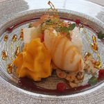 ラトラス - ２０１１年５月 グレープフルーツのジュレとムース　マンゴーのエスプーマ　木苺のクーリ