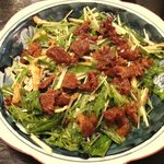 深川 鳩貝 - 水菜と鯨のハリハリサラダ