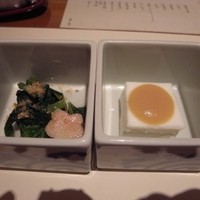 梅の花 横浜スカイビル店 - 嶺岡豆腐・お浸し